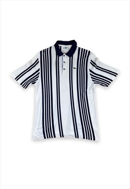 Lacoste Sport Vintage 90s Navy and White Polo Shirt