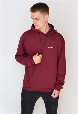 BURGUNDY DONUT (WHITE) HOODIE