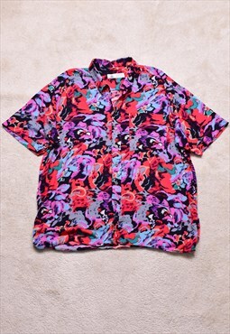 Vintage 80s Red Funky Pattern Shirt 
