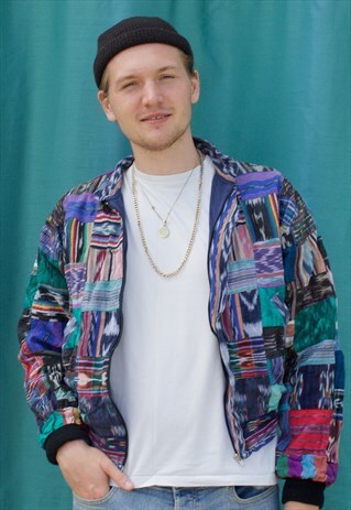 VINTAGE MULTI COLOURED HARRINGTON STYLE JACKET