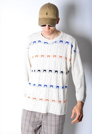 VINTAGE 80S BEIGE KNIT JUMPER