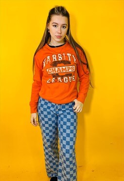 Vintage 90s Orange Graphic Sweatshirt