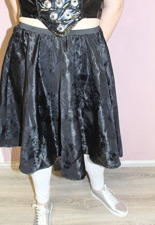 HANDMADE BLACK FLORAL SKIRT FLORAL MAXI CHRISTMAS PARTY