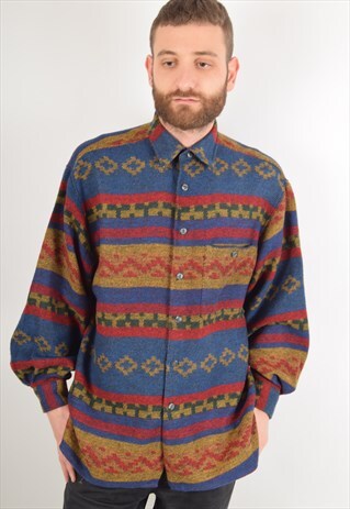 VINTAGE SHIRT MAXICAN RAVE PATTERN 90'S (1995)
