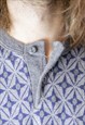 VINTAGE 80'S GREY PATTERNED FRONT TOP