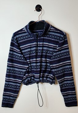 Reworked Vintage Crop Fleece Sweatshirt