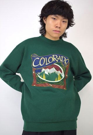 VINTAGE 90S GREEN "COLORADO" SWEATSHIRT