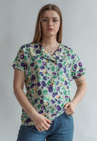 VINTAGE 80S FLORAL GRAMMA TOP