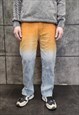 STRAIGHT FIT TIE-DYE JEANS IN ORANGE GRADIENT DENIM OVERALLS