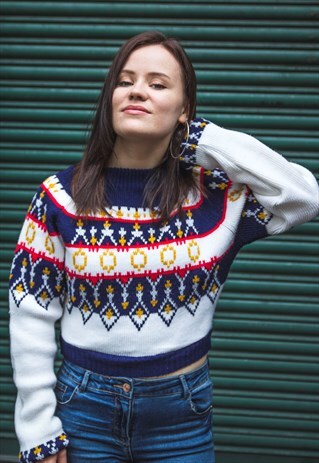 NORDIC WOOL SHORT JUMPER (FREE SIZE)