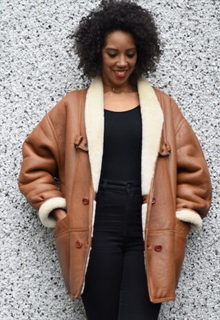 VINTAGE LEATHER AND SHEEPSKIN JACKET