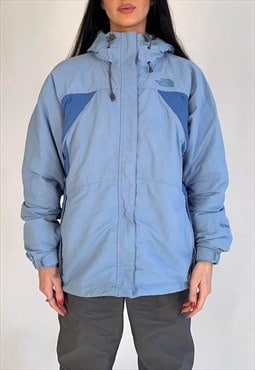 Vintage The North Face Blue Waterproof Raincoat with Hood