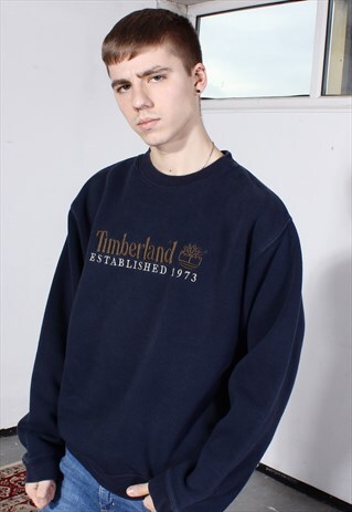 VINTAGE TIMBERLAND NAVY EMBROIDERED SWEATSHIRT