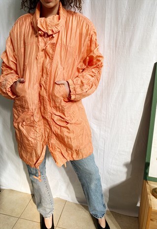 VINTAGE 80S PEACHY PEACHY SHELL SHIMMER PARKA JACKET