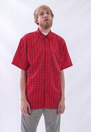 VINTAGE MENS PELLEPELLE MONOGRAM SHORT SLEEVE SHIRT