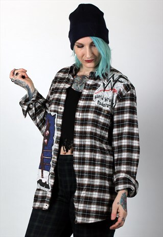 WWF WRESTLING REWORKED VINTAGE PLAID SHIRT
