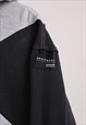 VINTAGE MEN'S ADIDAS ORIGINALS GREY BLACK PULL OVER HOODIE