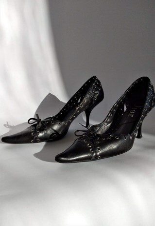 Y2K CHRISTIAN DIOR BY GALLIANO BONDAGE POINTED TOE PUMPS