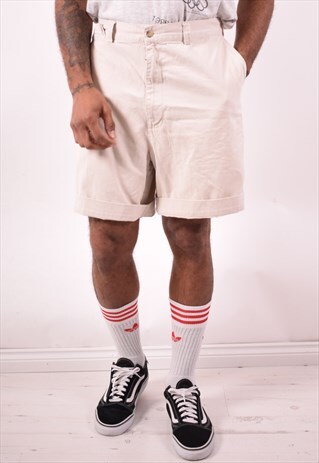 POLO RALPH LAUREN MENS VINTAGE SHORTS W38 BEIGE 90S