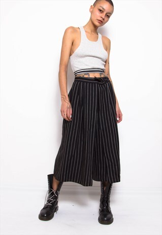 VINTAGE 90S PIN STRIPE WIDE LEGGED TROUSERS ID:6060