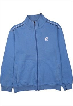 Vintage 90's LOTTO Sweatshirt Heavyweight Full Zip Up Blue