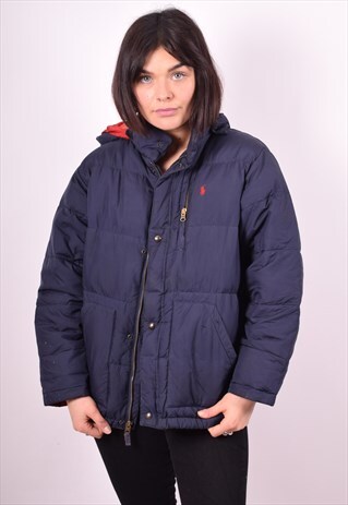 POLO RALPH LAUREN WOMENS VINTAGE PADDED JACKET LARGE BLUE 90