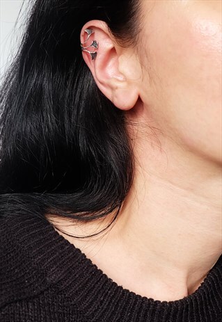 GINKGO LEAF STERLING SILVER EAR CUFF