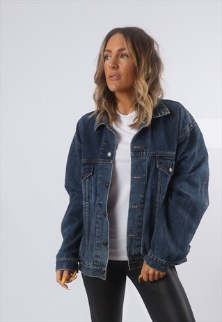 DENIM JACKET OVERSIZED FITTED MCORVIS VINTAGE UK 16 18 (BG2H