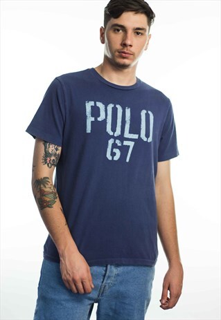 VINTAGE POLO RALPH LAUREN LOGO T-SHIRT 90S X 6.6