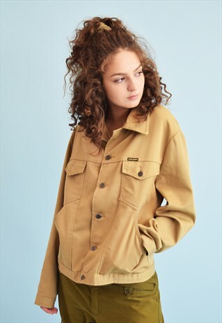 90'S RETRO OVERSIZED WORKWEAR NEUTRAL DENIM JACKET