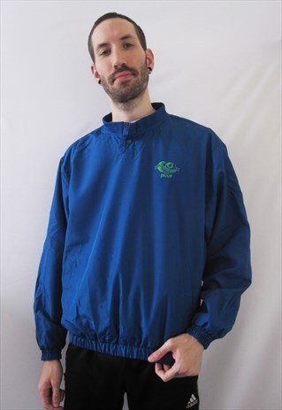 VINTAGE JTCUP JAPAN GOLF BLUE WINDREAKER JACKET