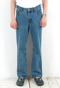 Vintage Men 'Ranger' W33 L32 Straight Blue Jeans Denim Pants