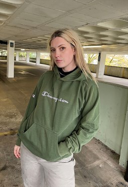 Vintage 90s Champion Embroidered Green Hoodie