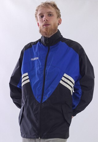 VINTAGE MENS ADIDAS BIG LOGO WINDBREAKER TEAM SOCCER JACKET