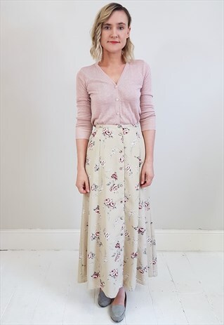 SECONDHAND FLORAL BUTTON DOWN MAXI SKIRT