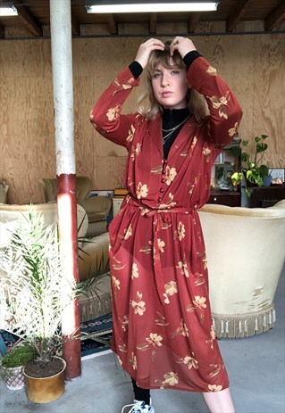 VINTAGE 70S SEE THROUGH MAXI DRESS
