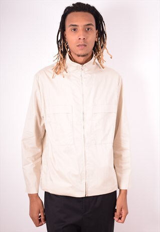 C.P. COMPANY MENS VINTAGE HARRINGTON JACKET MEDIUM WHITE 90S