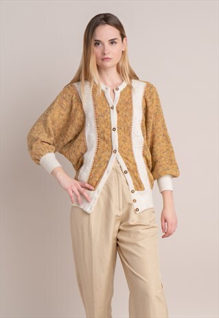 VINTAGE MOHAIR WOOL BLEND CARDIGAN