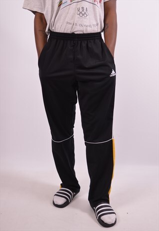 ADIDAS MENS VINTAGE TRACKSUIT TROUSERS MEDIUM BLACK 90S
