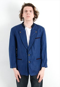 Trachten Vintage S Men UK 38 Blazer Linen Cotton Jacket Coat