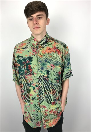 90S VINTAGE PATTERNED FESTIVAL SHIRT