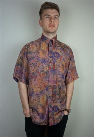 PURE SILK PATTERNED SHIRT