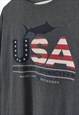VINTAGE T-SHIRT USA IN GREY L