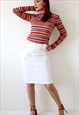 Y2K 00S VINTAGE CARGO UTILITY WHITE MIDI SKIRT S 