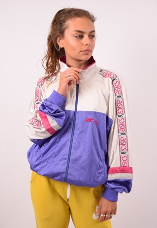 VINTAGE ASICS TRACKSUIT TOP JACKET PURPLE