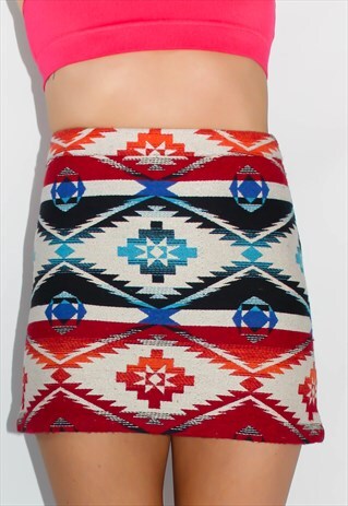 Y2K AZTEC PRINT TOPSHOP MINI SKIRT