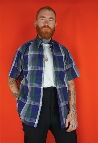VINTAGE SHORT SLEEVE CHECK SHIRT SHIRT