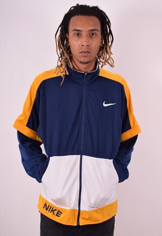 NIKE MENS VINTAGE TRACKSUIT TOP JACKET MEDIUM MULTI 90S