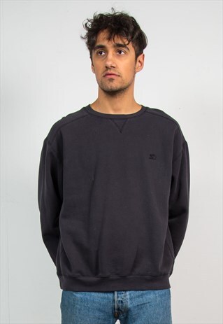 VINTAGE SWEATSHIRT STARTER BRAND BLACK CREW NECK