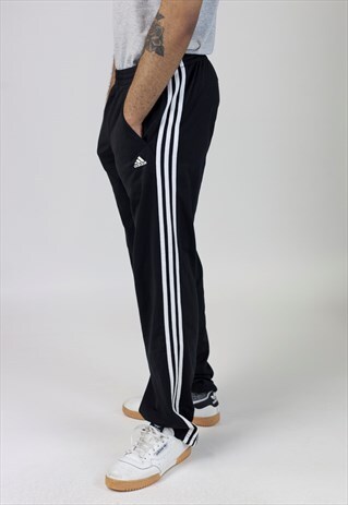 VINTAGE ADIDAS BLACK TRACKSUIT BOTTOMS